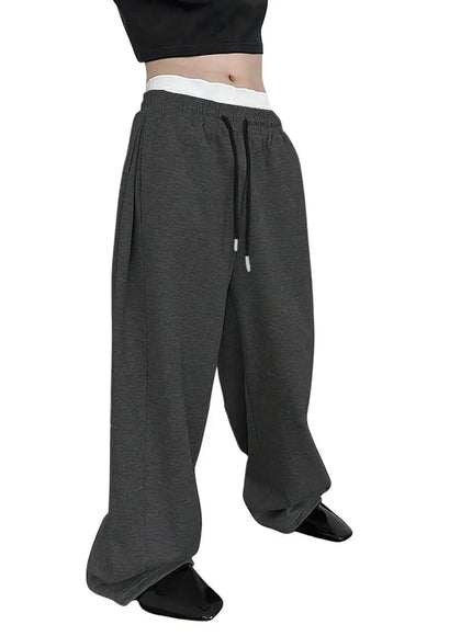 KissICON Image color57 / M Mens Sweatpants Straight Fit Joggers for Sports and Streetwear Loose Oversized Casual Pant Drawstring Multi-pocket Men Long Pant