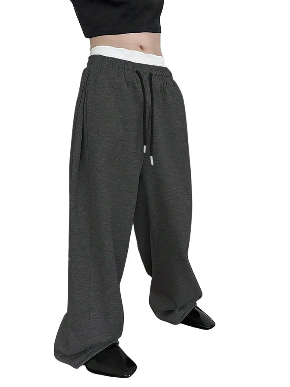 KissICON Image color57 / M Mens Sweatpants Straight Fit Joggers for Sports and Streetwear Loose Oversized Casual Pant Drawstring Multi-pocket Men Long Pant