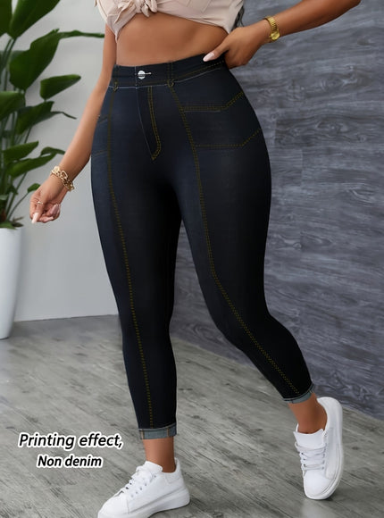 jkthpu-45 【imitation denim】Plus Size - [imitation Faux Denim]Plus Size
