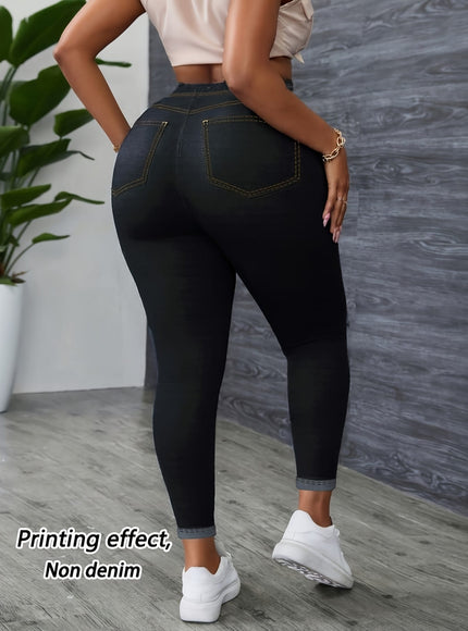 jkthpu-45 【imitation denim】Plus Size - [imitation Faux Denim]Plus Size
