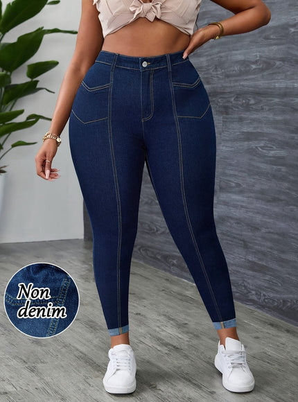 jkthpu-45 【imitation denim】Plus Size - [imitation Faux Denim]Plus Size