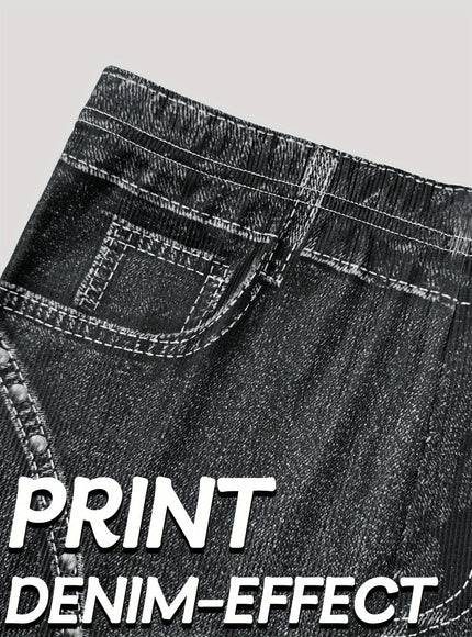 jkthpu-45 【imitation denim】Plus Size - Plus-Size Women'S High-Elasticity Autumn