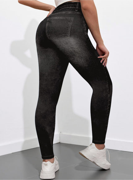 jkthpu-45 【imitation denim】Plus Size - Plus-Size Women'S High-Elasticity Autumn
