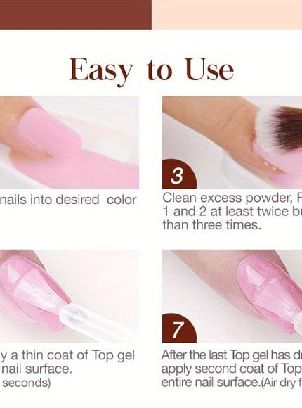 KissICON Independent lady KissIcon AzureBeauty Dip Powder Nail Kit 30Pcs Matte