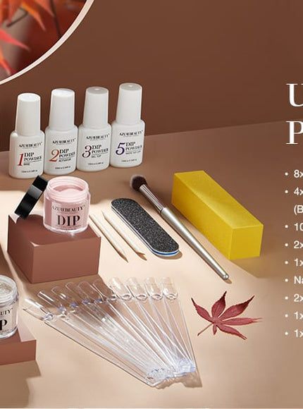KissICON Independent lady KissIcon AzureBeauty Dip Powder Nail Kit 30Pcs Matte