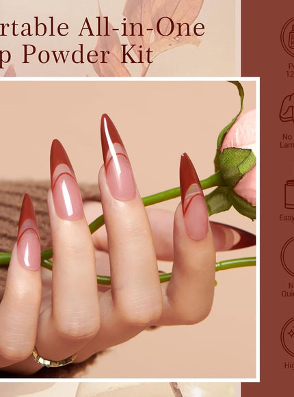 KissICON Independent lady KissIcon AzureBeauty Dip Powder Nail Kit 30Pcs Matte