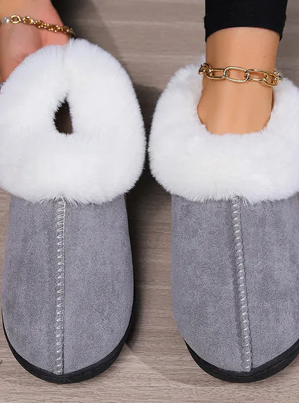 KissICON Indoor Flat Heel Warm Home Slippers Women Bag