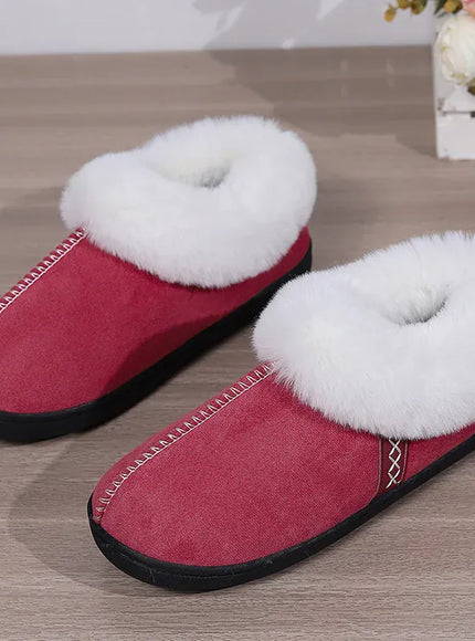 KissICON Indoor Flat Heel Warm Home Slippers Women Bag