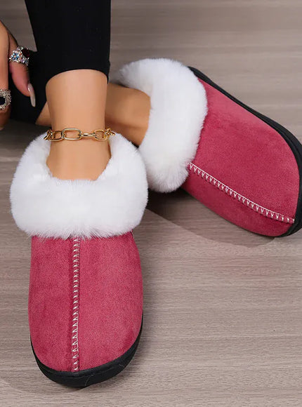 KissICON Indoor Flat Heel Warm Home Slippers Women Bag