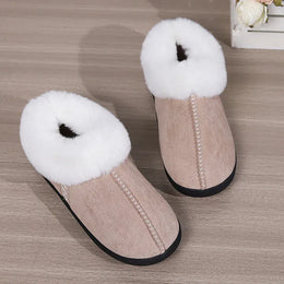 KissICON Indoor Flat Heel Warm Home Slippers Women Bag