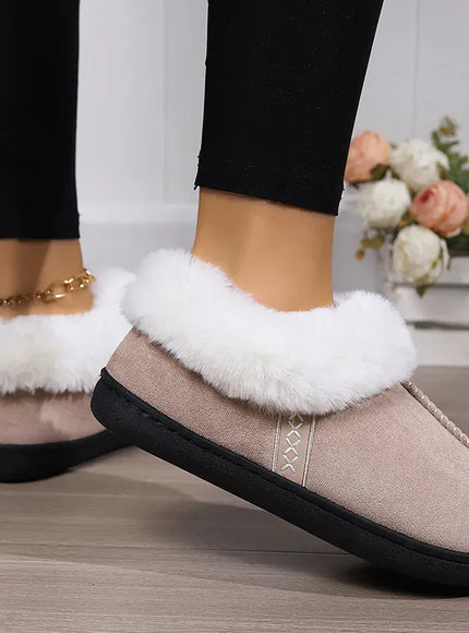 KissICON Indoor Flat Heel Warm Home Slippers Women Bag