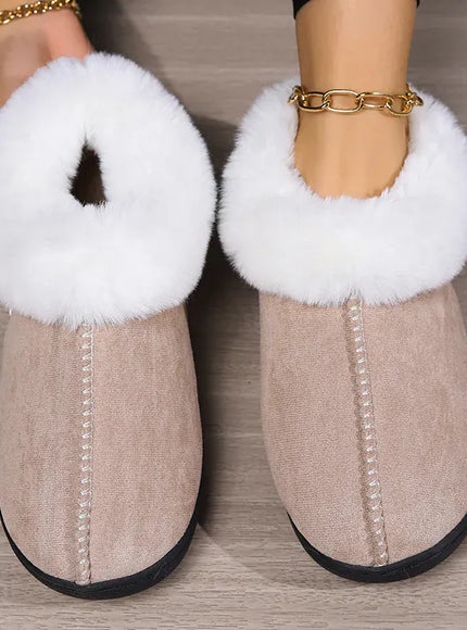KissICON Indoor Flat Heel Warm Home Slippers Women Bag