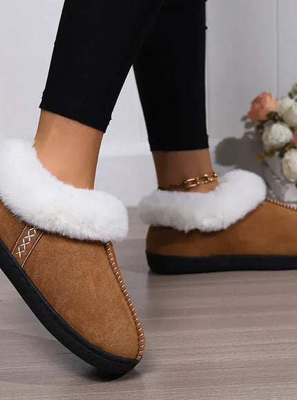 KissICON Indoor Flat Heel Warm Home Slippers Women Bag