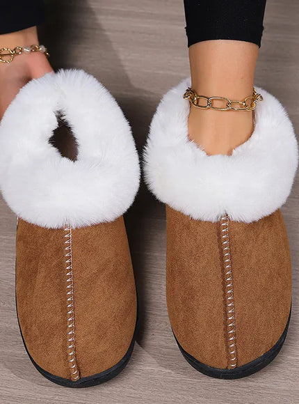 KissICON Indoor Flat Heel Warm Home Slippers Women Bag