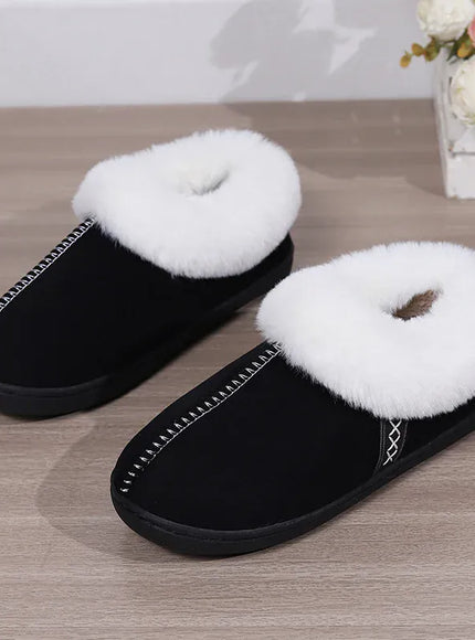 KissICON Indoor Flat Heel Warm Home Slippers Women Bag
