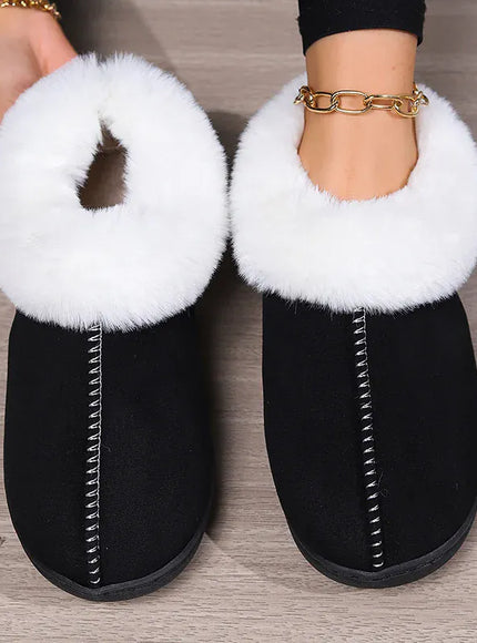 KissICON Indoor Flat Heel Warm Home Slippers Women Bag