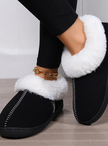KissICON Indoor Flat Heel Warm Home Slippers Women Bag