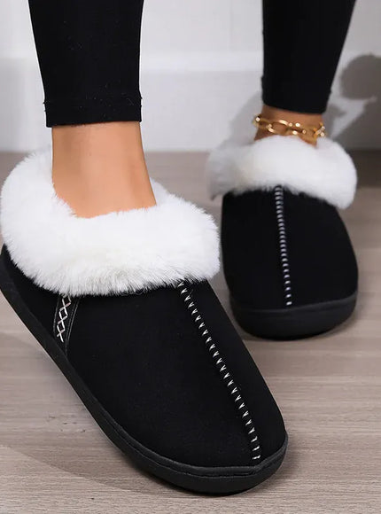 KissICON Indoor Flat Heel Warm Home Slippers Women Bag