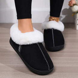 KissICON Indoor Flat Heel Warm Home Slippers Women Bag