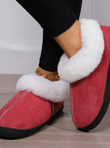 KissICON Indoor Flat Heel Warm Home Slippers Women Bag