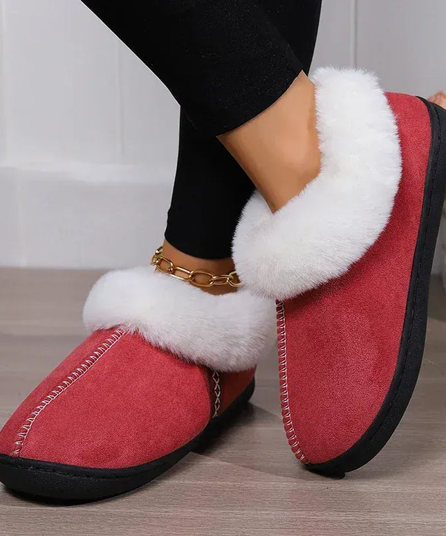 KissICON Indoor Flat Heel Warm Home Slippers Women Bag