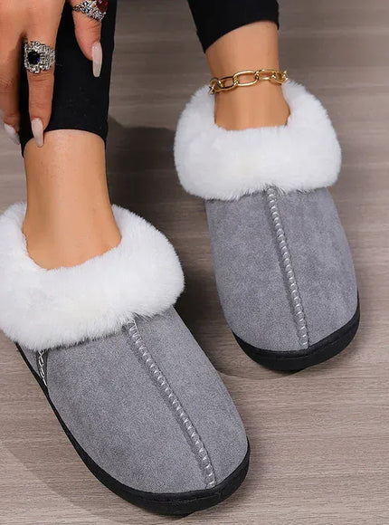 KissICON Indoor Flat Heel Warm Home Slippers Women Bag