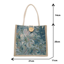 KissICON Ins Hand Linen Students Handbags Top-handle Bags
