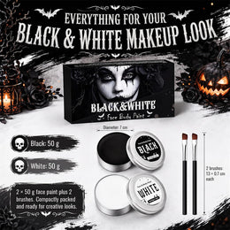KissICON item 100g Black and White Halloween Face Paint Kit