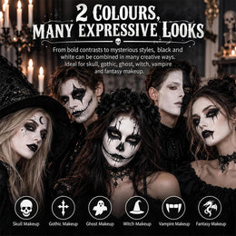 KissICON item 100g Black and White Halloween Face Paint Kit