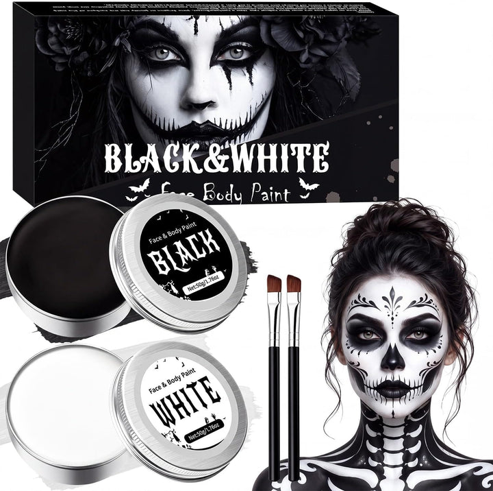 100g Black and White Halloween Face Paint Kit