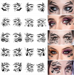 KissICON item 10Piece Halloween Temporary Face Tattoo Stickers Kit