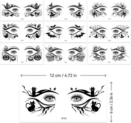 KissICON item 10Piece Halloween Temporary Face Tattoo Stickers Kit