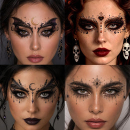 KissICON item 20 Sheets Halloween Gothic Eye Shadow Face Temporary Tattoos