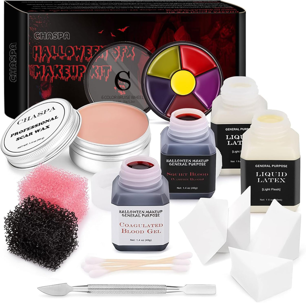 KissICON item CHASPA Halloween SFX Makeup Kit with Liquid Latex and Scar Wax
