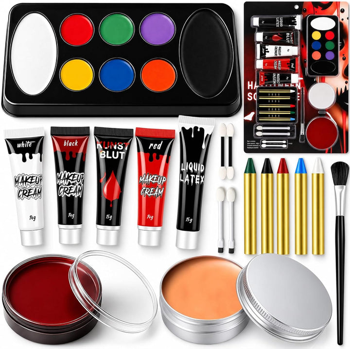Complete Halloween Face Paint and Fake Blood SFX Kit