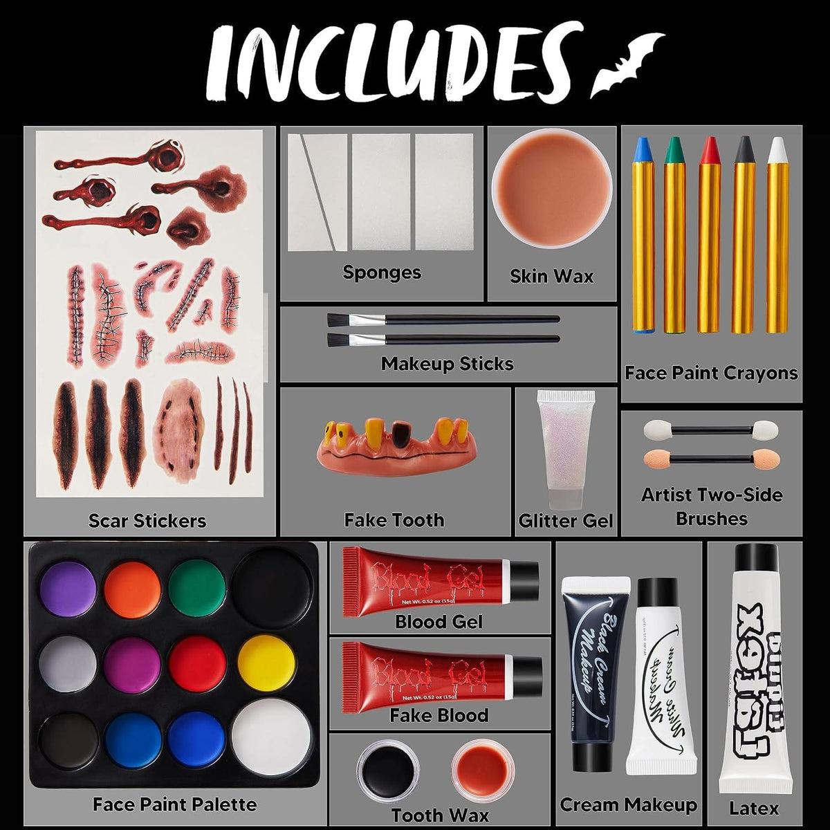 KissICON item JOYIN 36Piece Halloween Face Paint and Special Effects Kit