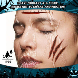 KissICON item Large Halloween Zombie Scar and Fake Blood Tattoo Sheets