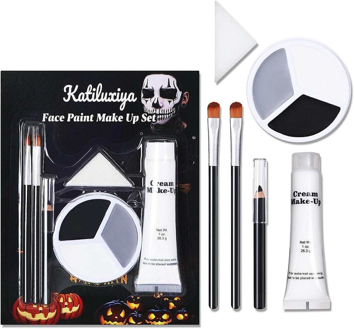 KissICON item Pro Grey Black  White Halloween Face Paint Kit