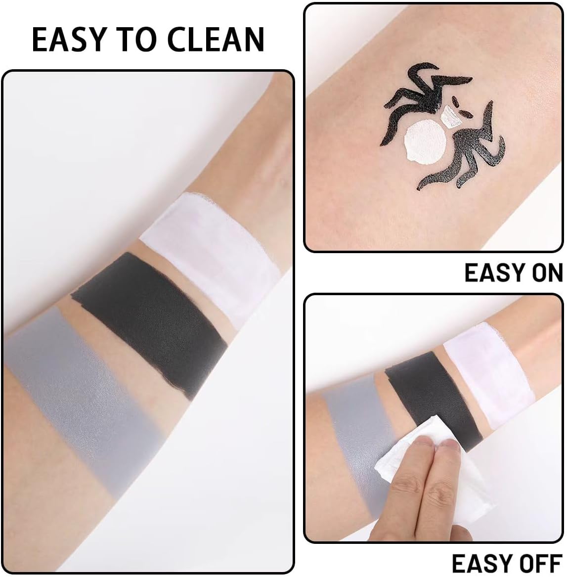 KissICON item Pro Grey Black  White Halloween Face Paint Kit
