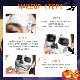 KissICON item Pro Grey Black  White Halloween Face Paint Kit