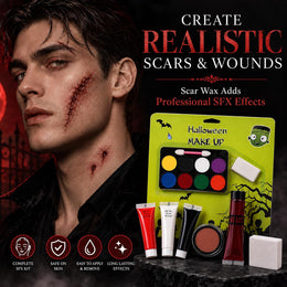 KissICON item Professional Halloween SFX Makeup Kit with Scar Wax and Blood