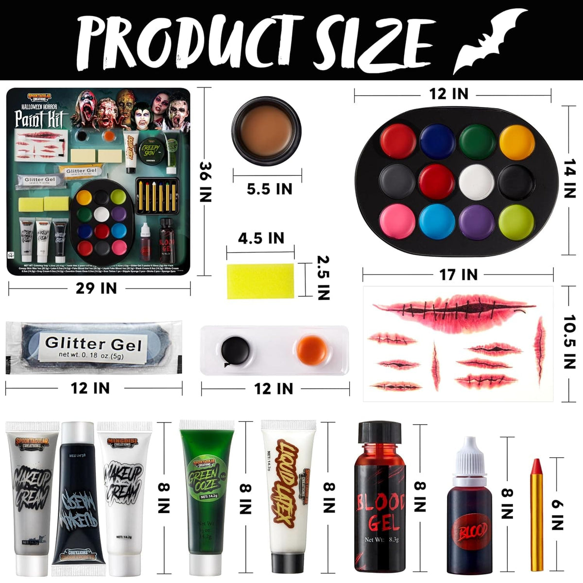 KissICON item Spooktacular Creations 26Piece Zombie Family Halloween Makeup Kit