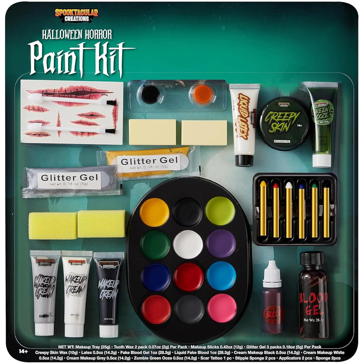 KissICON item Spooktacular Creations 26Piece Zombie Family Halloween Makeup Kit