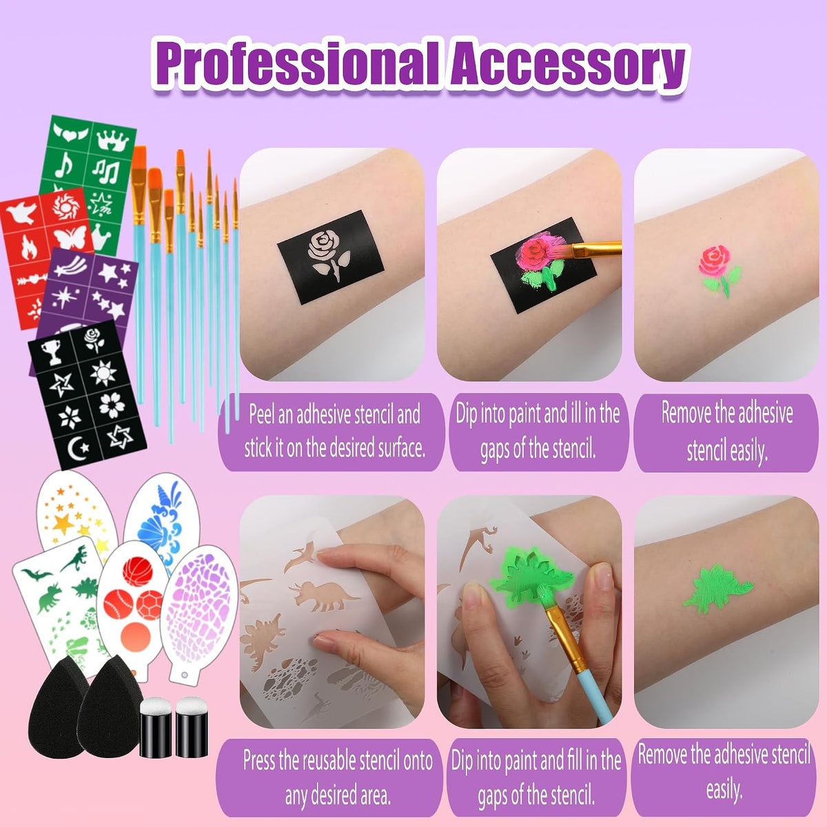 KissICON item Ultimate 52Color NonToxic Kids Face Painting Kit
