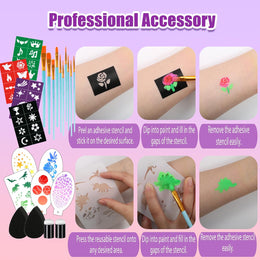 KissICON item Ultimate 52Color NonToxic Kids Face Painting Kit