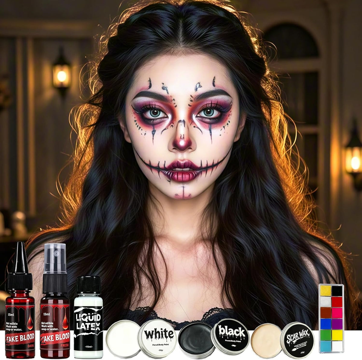 KissICON item Ultimate Adult Halloween Face Paint and SFX Makeup Kit
