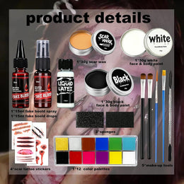 KissICON item Ultimate Adult Halloween Face Paint and SFX Makeup Kit