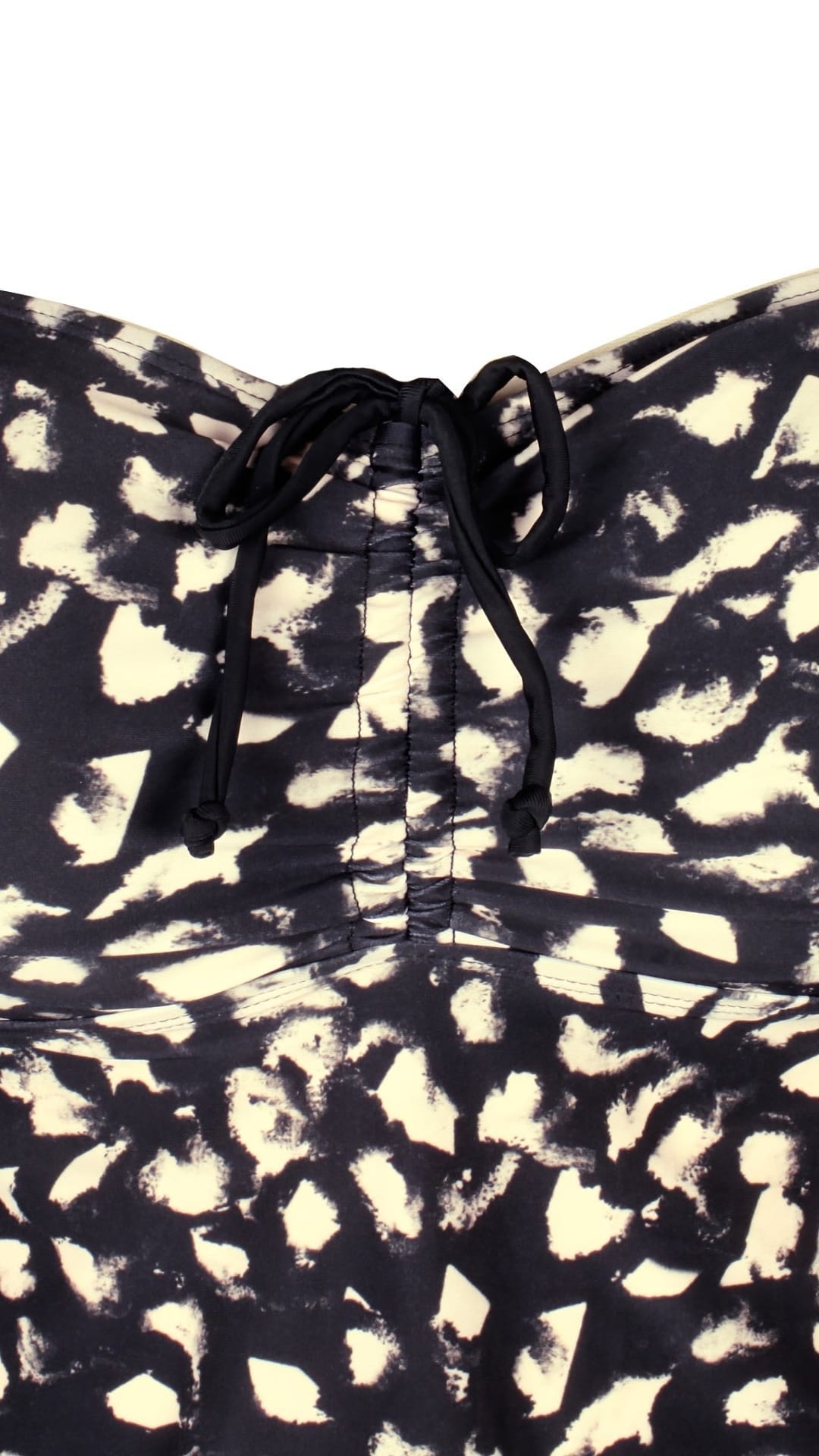 jkthpu-45 IVEDO Women'S Plus Size Off-Shoulder Tankini Top - Sexy High-Stretch Comfort, Black & White Leopard Print with Drawstring Detail, Perfect for Parties & Beach Outings, High Waisted Swimsuit
