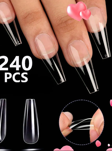 KissICON Ivory KissIcon Short Almond Nail Tips Clear Gel Press