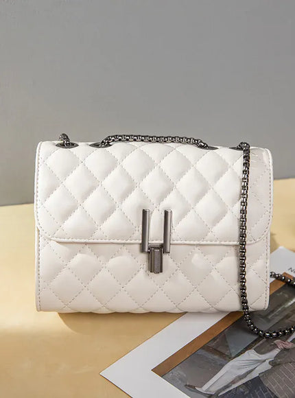KissICON Ivory Rhombic Chain Small Fragrant Wind Messenger Shoulder